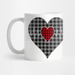 Women’s Striped Plaid Printed Heart Valentine's Day Mug